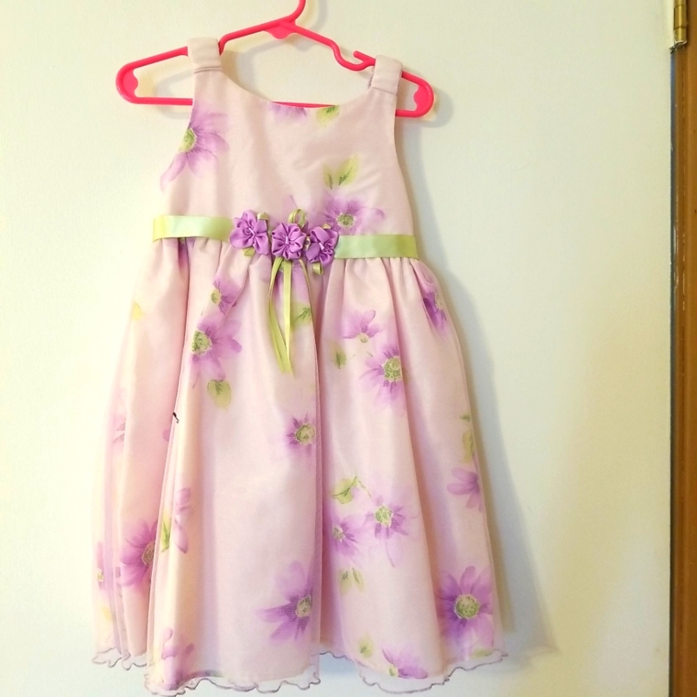 Youngland lilac garden sz 4 t Easter dress floral